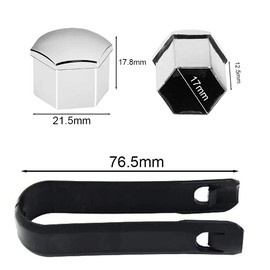 Niaciswe Wheel Nut Caps 20 Pieces Caps Wheel Nuts 17 mm Wheel Bolt Caps Wheel Nut Caps Wheel Hub Cover with Puller Tyre Nut Covers Wheel Bolt Caps for Cars Silver