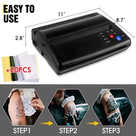 Tattoo Stencil Transfer Copier Printer with 20PCS Stencil Sheets Tattoo Stencil Printer for Men and Women, Tattoo Supplies