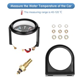 Car Water Temperature Display, Car Temperature Display, Universal Temperature Display with Sensor, Digital Water Temperature Display, Water Temperature Display with Sensor for Most Cars