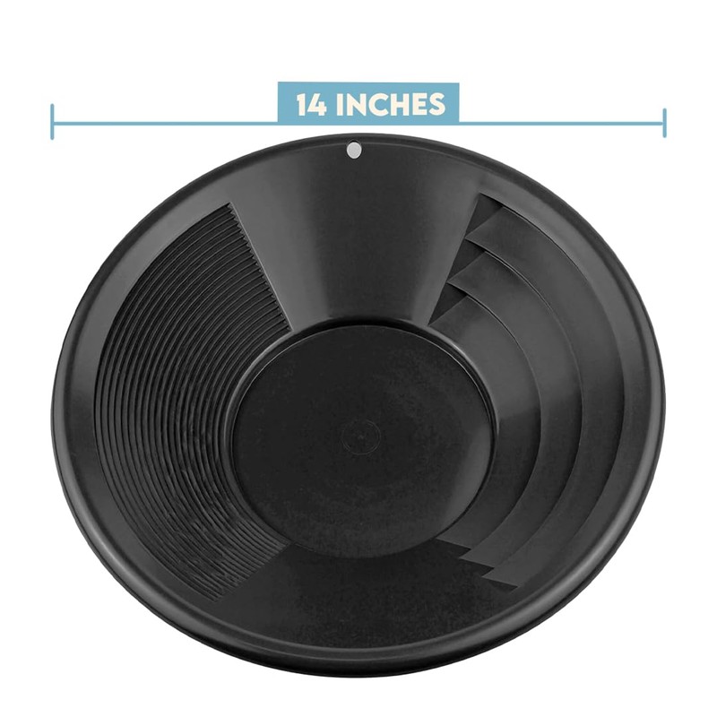 SE 14 Inch Gold Panning Pan - Dual Riffles for