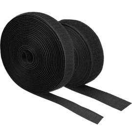 mumbi Velcro Tape for Sewing, Velcro Consisting of Hook and Fleece for Sewing, Velcro 20 mm x 5 m, Black