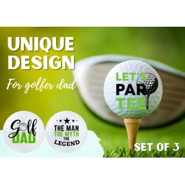 CybGene Dad Gifts Golf Balls Set of 3 for Golfer Dad, Husband, Golf Lovers from Daughter, Son, Wife, for Father's Day, Birthday, Retirement, Christmas - Golf DAD