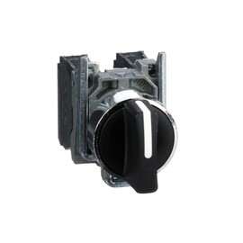 Schneider Electric Selector Switch - Black Color, Metal Material, 22mm - 3 Positions, Stay Put Operator, 2NO Contact Type - Quick & Easy Assembly - Harmony XB4 (XB4BD33)
