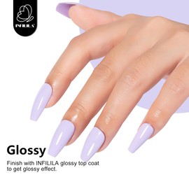 NXJ INFILILA Lilac Purple Gel Nail Polish, 15ml Lavender Nail Polish, Hema Free Light Purple Nail Polish, Soak Off UV Light Cure Gel Polish Nail Art DIY Manicure Color Gel Gift for Women Girls