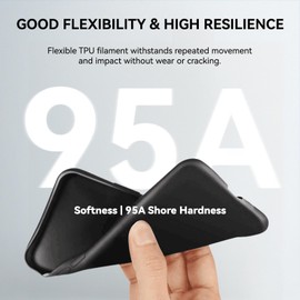 JAYO TPU 3D Printer Filament Bundle, 95A Flexible Soft TPU Filament 1.75mm, 250g Spool, 4 Rolls, 1kg in Total, Green+Orange+Red+Blue