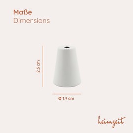 heimzeit Cone Cabinet Knobs for Doors, Drawers and Dressers Made of High-Quality Aluminium [Pack of 8] Colour: White, Stylish Design, Furniture Knobs with Single Hole Handle and Screws
