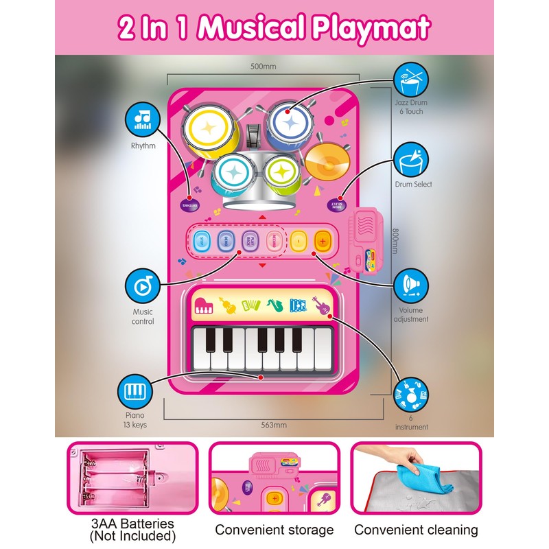 Toys for 1 Year Old Girl Gifts, Baby Musical Mat