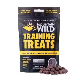MOUNTAIN WILD Training Treat Nibs for Dogs, Elk & Deer Protein, Rewards for Effective Dog Training, All Natural, No Fillers, No Artificial Preservatives, Dog Training Treats (4 Ounce, 1, Count)