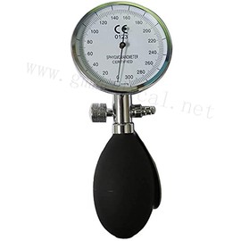 Hand-held Aneroid Sphygmomanometer with Pressure Inflation Bulb.