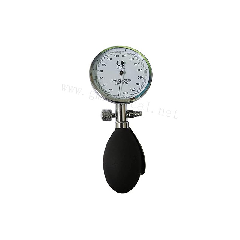 Hand-held Aneroid Sphygmomanometer with Pressure Inflation Bulb.