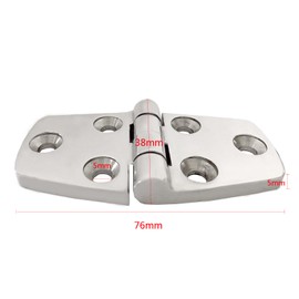 SMART MARINE 2Pcs Deck Door Hinges 3'x1.5'(76mm X 38mm) 316 Stainless Steel Boat Strap Hardware 6 Holes Casting Cabinet Hatch Hinge