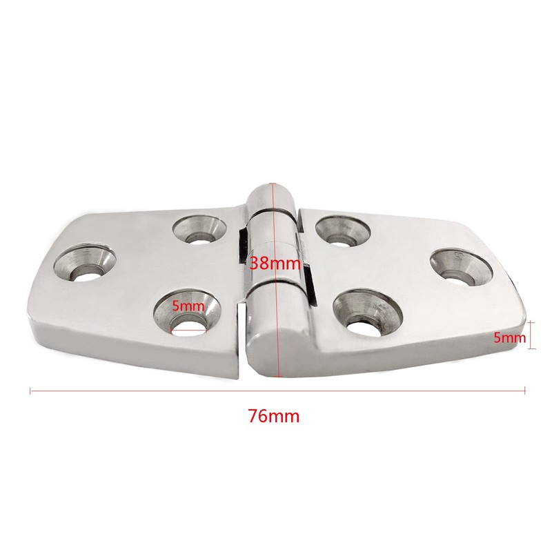 SMART MARINE 2Pcs Deck Door Hinges 3'x1.5'(76mm X 38mm) 316