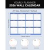 Wall Calendar Erasable 2026, 24"x34" Yearly School Planner Double-Laminated Surface,