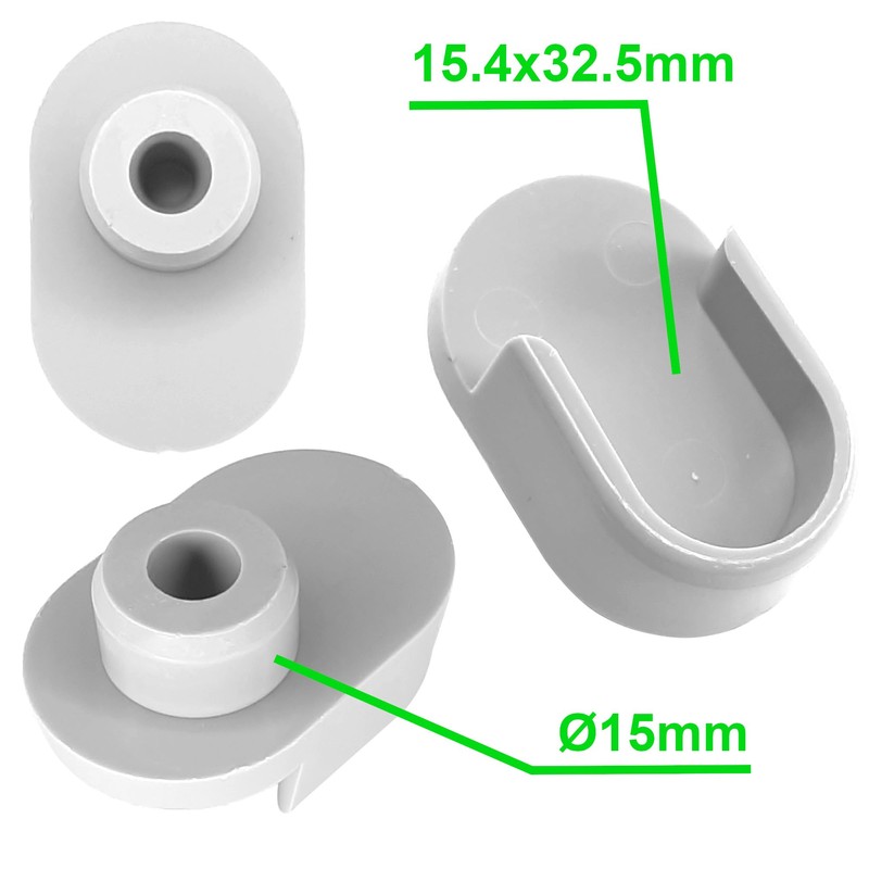 cyclingcolors 10 x Oval Tube Holder Clothes Rail Wardrobe Rail