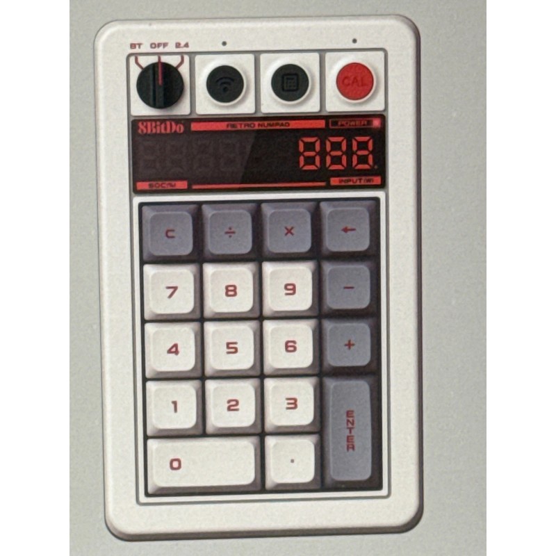 PC 8BitDo Retro 18 Mechanical Numpad Bluetooth 2.4G USB Hot-Swap