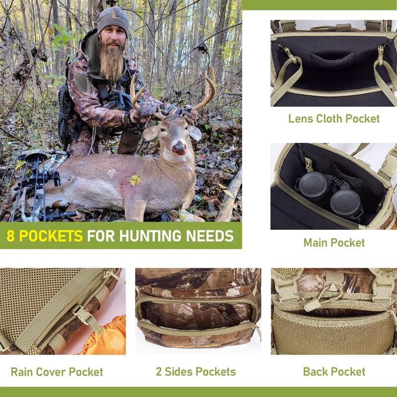 Wild Cedar Binocular Harness Chest Pack with Rangefinder Pouch, Bino