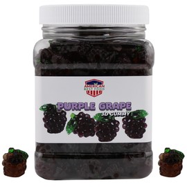 American Best Food 3D Fruit Gummy Candy in Jar, 1.5 Pound (Grape)
