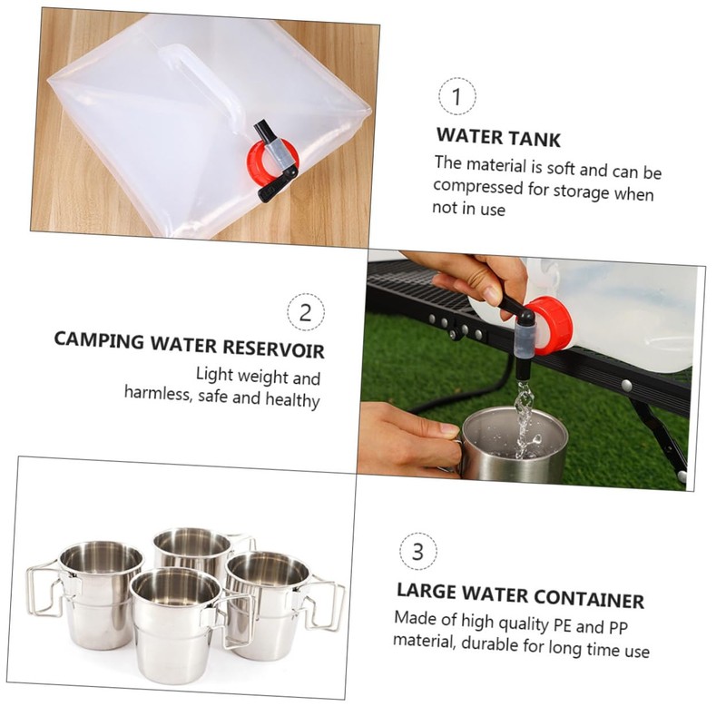 KOMBIUDA 1pc Outdoor Water Tank Portable Water Container Spigot for