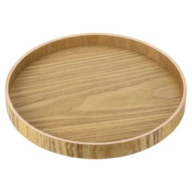 PATIKIL Wood Serving Tray 8 Inch, 1 Pack Round Decorative Platter for Home Kitchen Table Candle Holder