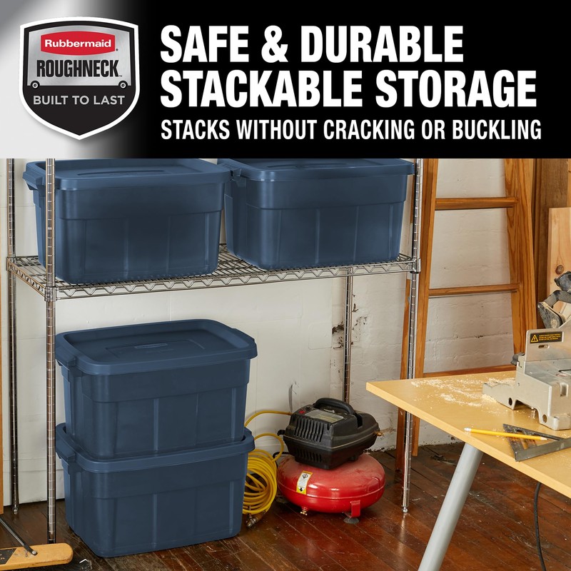 Rubbermaid Roughneck Tote 14 Gal, 6 Pack, Made in USA,