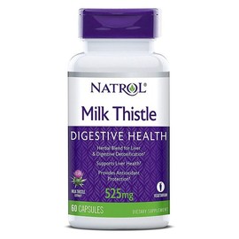 Natrol Milk Thistle 525mg Vegetable Capsules 60 Tablets (1-Month Supply) No Artificial Colors or Sweeteners / 나트롤 밀크씨슬 525mg 식물성캡슐 60정(1개월분) 인공 착색료-감미료 무첨가