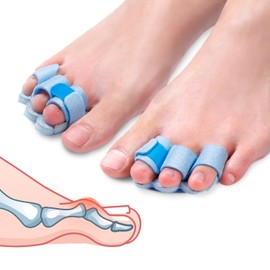 Pozpo Tech Hammer Toe Straightener Corrector Splint Brace for Women fit 2nd 3rd and 4th Toes - (M-Blue) - 1 Pair