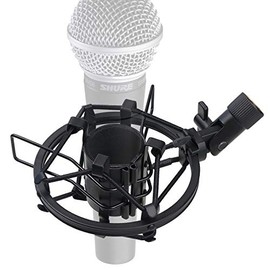 SUNMON SM58 Microphone Shock Mount Holder for Reduces Vibration and Noise, Suitable for Shure SM58-LC, SM58-CN Cardioid Dynamic Vocal Mic