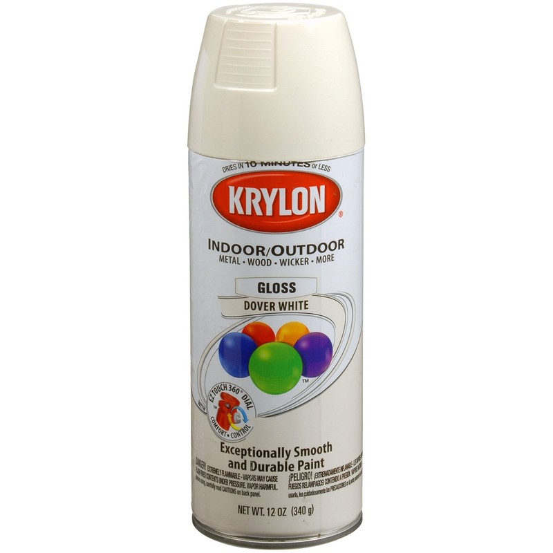 Krylon K05355507 ColorMaster Paint + Primer, Gloss, Dover White, 12