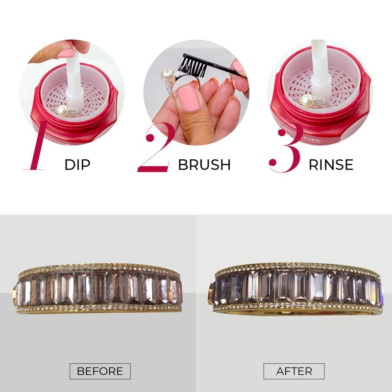 Connoisseurs Premium Edition Delicate Jewelry Cleaner Solution for Pearls, Gemstones,