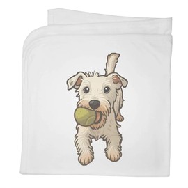 Azeeda 'Jack Russell with Tennis Ball' Cotton Baby Blanket/Shawl (BY00041832)
