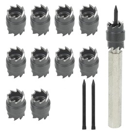 BIGP Pack of 13 Spot Welding Cutter Kit, Double-Sided Sheet Metal Hole Cutter, 3/8 Inch HSS Spot Weld Cutter Remover Drill Bit Hexagonal Sheet Metal Hole Cutter Remover for Power Drill Spot Welding