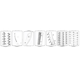 Davivy Food Processor Accessories-French Fries, Thin slicer, Thick slicer, Thick Julienne, Thin Julienne, Wave blade, Shred blade compitable with 7 Cup Built-in Drawer DS-1139 Series