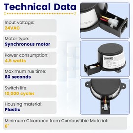 GVD-6 Vent Damper Motor 46491600 Compatible with Field Controls, GVD GMA PL Boiler Damper Motor Fit for GVD-6，GVD-5 Model Dampers