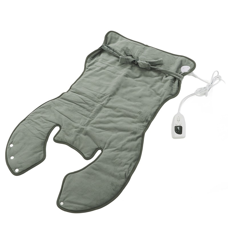 Back Heating Pad Dark Grey Soft Plush Hands Free Design