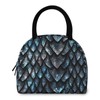 ZzWwR 3d Lifelike Dark Dragon Scales Reusable Lunch Tote Bag