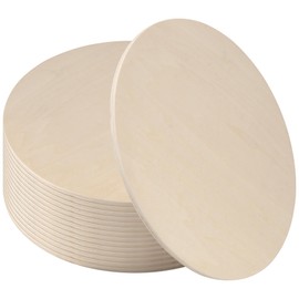15 PCS 10 Inch Wood Rounds for Crafts, 1/4" Thick Unfinished Basswood Circles, Round Wooden Discs Cutouts for Door Hangers, Painting, Sign Making, Home Decor