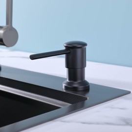 Fonveth Kitchen Soap Dispenser, Large Capacity 17 OZ Bottle, Built in Kitchen Sink Soap Dispenser and Modern Dish Soap Dispenser Matte Black