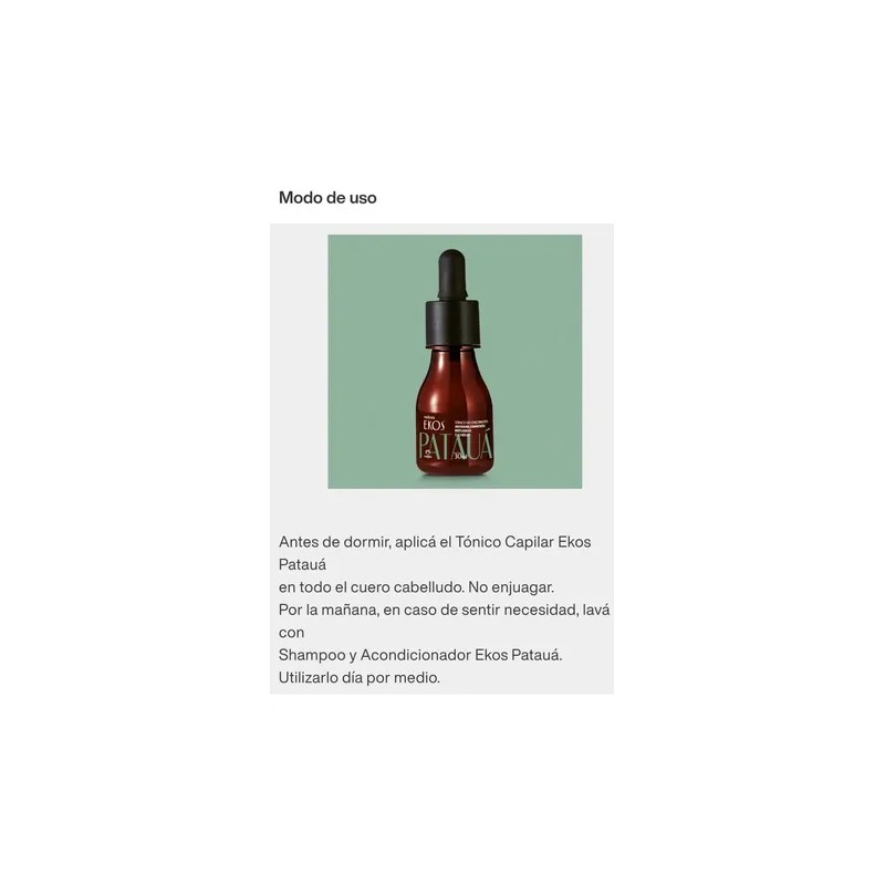 Tonico Capilar Anticaída Natura Ekos Pataua 30ml
