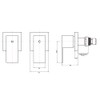 Decaura Square Shower Mixer Taps Wall Top Assemblies 1/4 Turn