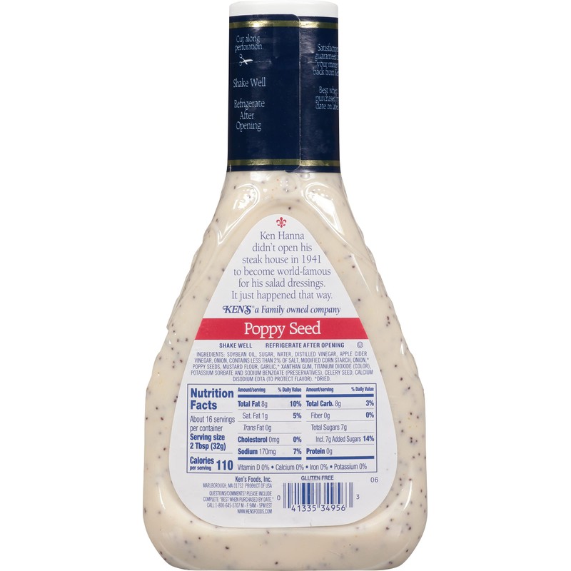 Ken's Steak House Poppy Seed Dressing 16 Fl Oz (Pack
