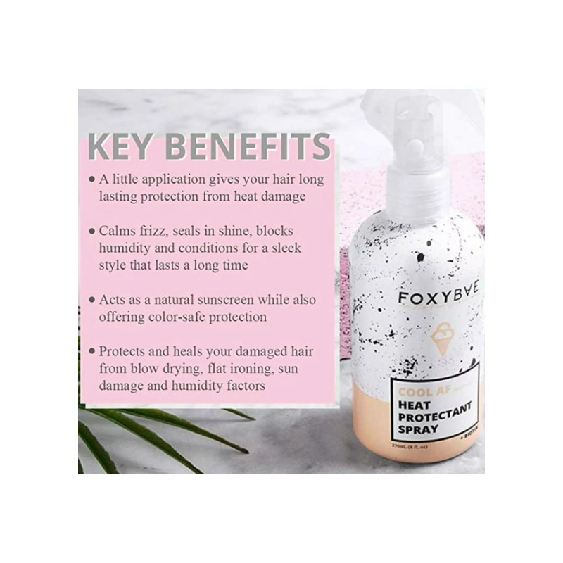 FoxyBae Cool AF Heat Protectant Hair Spray 8 oz Sulfate