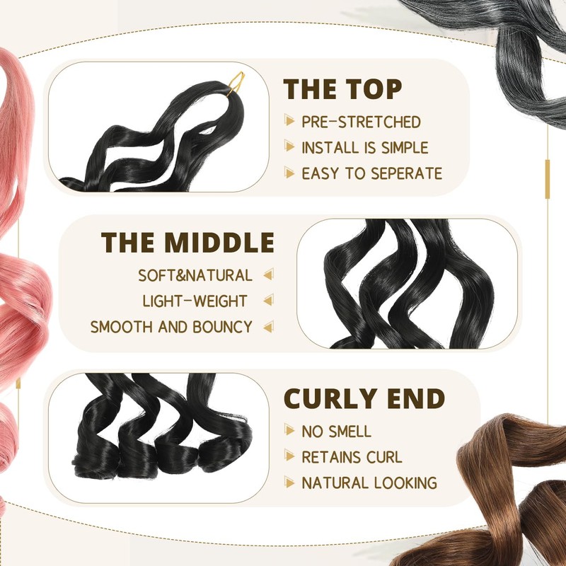 Black French Curl Braiding Hair 12 Inch 8 Packs