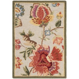 SAFAVIEH Chelsea Collection Accent Rug - 1'8" x 2'6", Sage, Hand-Hooked French Country Wool, Ideal for High Traffic Areas in Entryway, Living Room, Bedroom (HK331C)