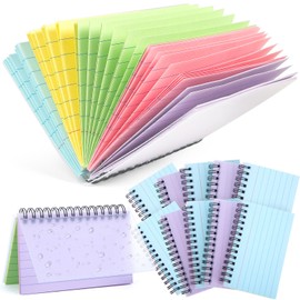 Koogel 500PCS Ruled Index Cards with Covers, 10 Pads 3 x 5 inch Neon Index Cards with Spiral Colorful Flash Cards for Office School Learning Memory