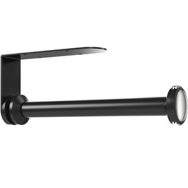 theaoo Under Cabinet Paper Towel Holder for Kitchen, Easy One-Handed Tear, Quick Release Knob for Easy Roll Loading, Wall-Mounted Dispenser, Self-Adhesive or Drill Mounting, Black Stainless Steel