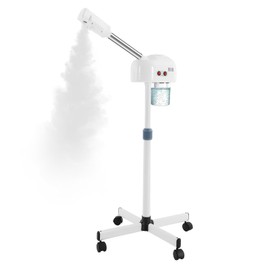 Professional Facial Steamer, Pedicure Steamer Machine with Water Tank and Wheel, Floor Standing Skin Care Equipment for Barber Stores, Beauty Salons (White)