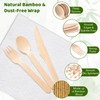 Nuenen 600 Pcs Pre Rolled Napkin and Bamboo Cutlery Set
