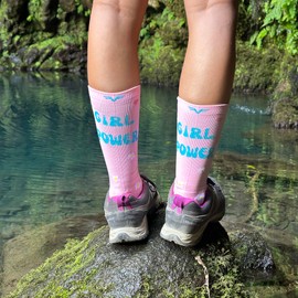 IRREVERENT Running Socks - Compressive, Blister Prevention, Moisture Wicking, Padded - CrossFit, Gym, Girl Power, 43 - 46
