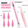 Pink Rhinestone Picker Tool Set & Applicator Pen With Dual-Ended