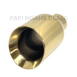 PAPI NOAHS DEALS Weld On Exhaust Tip 2.5" Inlet 4" Outlet 7" Long Dual Wall Stainless Steel NEW